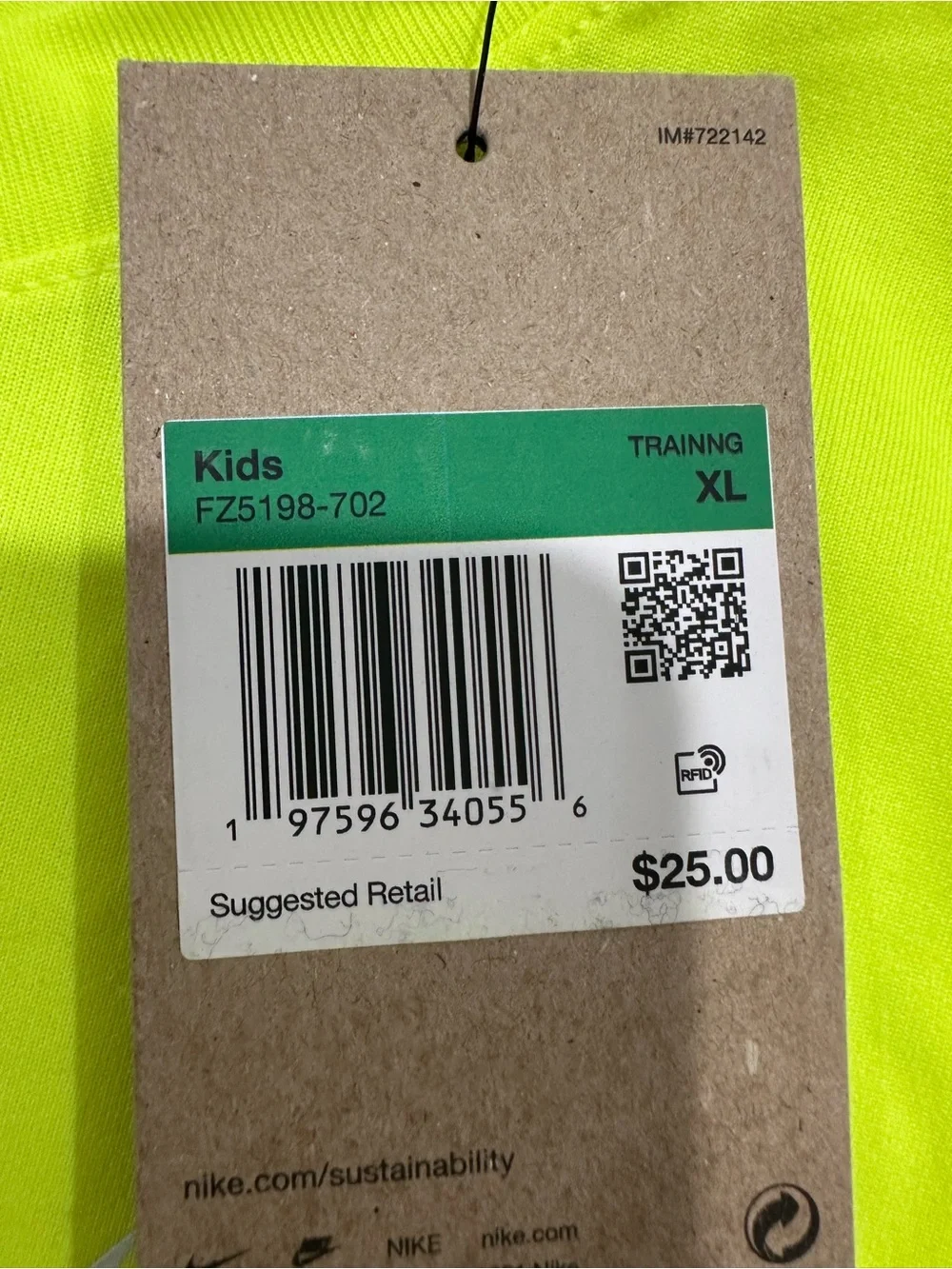 Boy’s Nike Yellow Tee